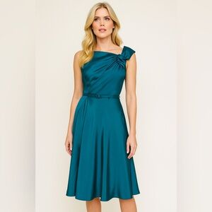 Bryon Lars Beauty Mark Swing Vortex Dress in Teal Blue